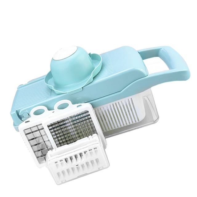 Bearachild Cortador de verduras en 3 colores, rebanador multifuncional, pelador de patatas y frutas, rallador de zanahorias, accesorios de cocina, cesta, Cocina y Comedor Azul Bearachild HA006560-02B