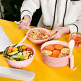 thumbnail image 5 of Ramen Bowl Cooker Set - Wheat Straw Instant Noodles Bowl with Handles Pink, 5 of 5