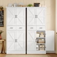 thumbnail image 6 of 66.9" Tall Kitchen Pantry Storage Cabinet, Modern Wooden Pantry Cabinet with 2 Drawers & 6 Side Racks, Freestanding Organizer Cupboard for Dining Room, Living Room, 6 of 11