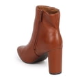 thumbnail image 3 of New Women Breckelles Linda-21 Leatherette Almond Toe Block Heel Tailored Bootie, 3 of 5