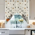 thumbnail image 4 of Swag Curtains Valances for Windows, Farmhouse Fall Thanksgiving Short Kitchen Window Curtains Over Sink, Orange Teal Plaid Pumpkins Leaf Cafe Curtains Panel Set Of 2,Rod Pocket, 36 Inches Length, 4 of 8