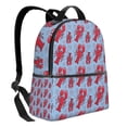 thumbnail image 2 of Lsque Cartoon Lobsters 2 Pattern Backpack – School Travel Canvas Daypack with Ergonomic Padded Straps, Multiple Compartments & Leather Handle, 2 of 5