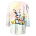 thumbnail image 6 of Alun Easter Graphic Print Casual Loose Fit 3/4 Sleeve T Shirts Womens Soft Breathable Round Neck Top for Happy Easter Celebration Plus Size Soft Comfort Spring Tees 10-White XXXXXL, 6 of 7