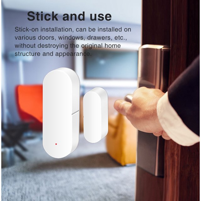 Sensor de entrada - Sensor de ventana - Monitoreo de puertas y ventanas para un hogar seguro - Sensor magnético - Funciona 1 pieza