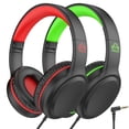 thumbnail image 1 of Auriculares con cable UKELALA U2 para niños y niñas, 2 unidades, verde y rojo, 1 of 1