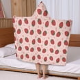 thumbnail image 5 of Strawberry Plants Fruit Flower Pink Pattern Hooded Bath Towel，50"x30" for Ages 3 To 12 Kids, Quick Dry Lightweight Soft Microfiber Hood Beach Towel Cover Up for Kids, 5 of 7