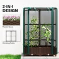 thumbnail image 3 of Outsunny Raised Garden Bed with Trellis, 46.5" Tomato Cage with Crop Cage, Self Watering Planter Box with Drainage Holes and Plugs, Green, 3 of 9