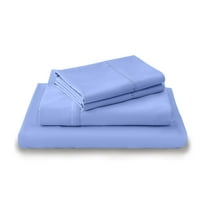 LuckShree Full Size 4-PC Sheet Set - 800-TC Giza Cotton 28" Extra Deep Pockets - Light Blue Color