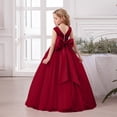 thumbnail image 4 of ATOGUTA Dresses for Girls Tulle Dress Long A Line Wedding Pageant Dresses Princess Birthday Party Ball Gown Size 9-15. Red, 4 of 5