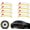 Yellow, variant on 4 Counts/Set Car Wheel Hub Decals for 4 Tires, 3D Reflective Automotive Tire Emblem Car Decor Accessories, for All Vehicles(Red)