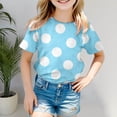 thumbnail image 2 of Gunia Tshirt For Toddler Girls Cute Graphic Casual Short Sleeve Tee Playful Polka Pattern Comfortable Blend Tops T-Shirts Light Blue 2-3 Years, 2 of 4