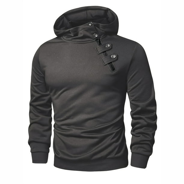 MHFRRA Sudadera con Capucha Informal para Hombre, Moderna, Cómoda, de Mezcla Suave, de Manga Larga, para Uso Diario Gris