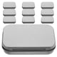 thumbnail image 1 of Metal Rectangular Silver Iron Box for 10Pcs Collectible Storage Tins, 1 of 4
