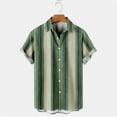 thumbnail image 2 of RUTAYY Men's Shirts Button Down Turndown Collar Short Sleeve Striped Print Comfortable Casual Daily Wear Classic Stylish Blouse, 2 of 3