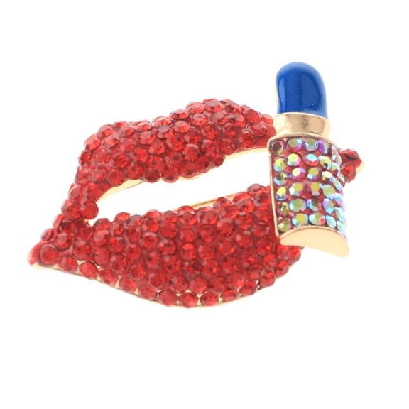 Crystal Lips Brooch