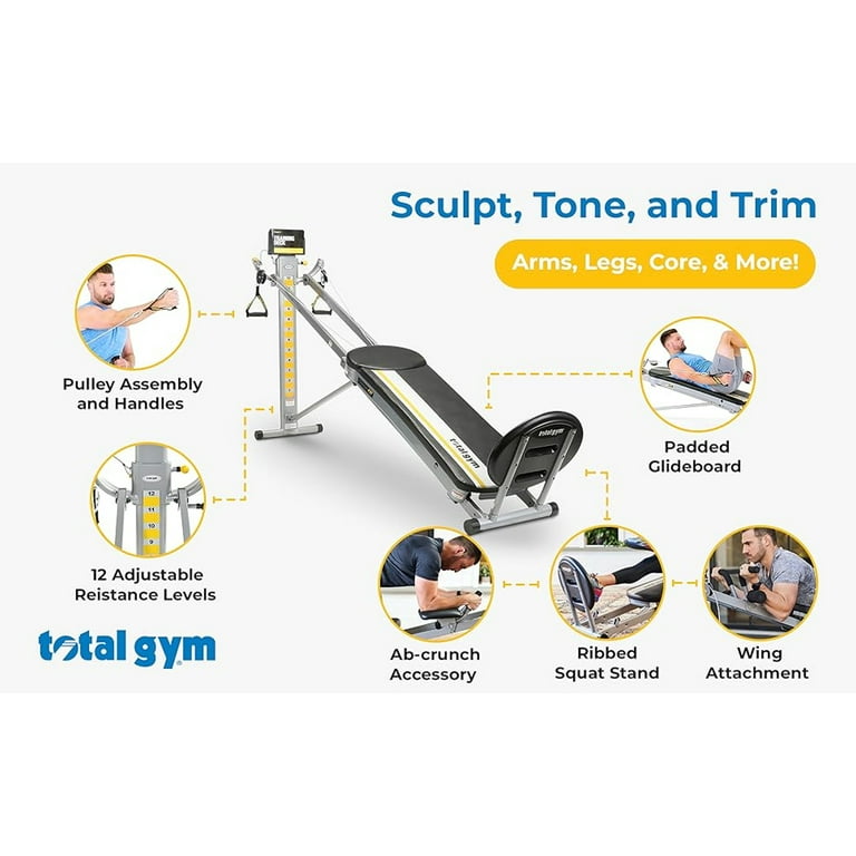 Total Gym FIT Home Fitness Folding Full Body Workout Exercise