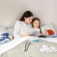 thumbnail image 4 of Manfei Tokyo Sea Waves Bedding Comforter Set 7pcs, Cartoon White Crane Animal Queen Bedding Sets, Japanese Style Sun Queen Sheet Sets, Super Cozy Room Decor, 4 of 7