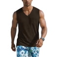 thumbnail image 6 of Men's V-Neck Sleeveless Quick-Dry Sports T-Shirt, Muscle Cotton Shirts, Summer Athletic Casual Basic Tees with Pocket, XL, 6 of 8