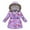 Purple, variant on WOYY Toddler Girls Winter Coat Floral Print Hooded Jacket Warm Outerwear, Sizes 2-3T