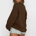 thumbnail image 4 of Mohiass Oversized Sweatshirt for Women Long Sleeve Crewneck Sweatshirts Cozy Fleece Pullover Sweaters Casual Sweatshirt Brown 2XL, 4 of 6