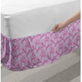 thumbnail image 2 of Dandelion Bed Skirt, Abstract Pattern of Funny Botanical Motif in Colors, Elastic Bedskirt Dust Ruffle Wrap Around for Bedding Decor, 4 Sizes, Fuchsia Violet and White, by Ambesonne, 2 of 2