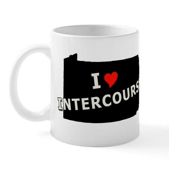 CafePress - I Heart Intercourse Amish PA Mug - 11 oz Ceramic Mug - Novelty Coffee Tea Cup