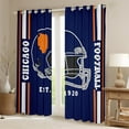 thumbnail image 2 of Erosebridal American Football City Curtains for Living Room,Chicago Blackout Curtains Set of 2(38x45),Blue Rugby Helmet Curtains and Drapes(38x45) For Boys,Lightweight Room Decoration, 2 of 6