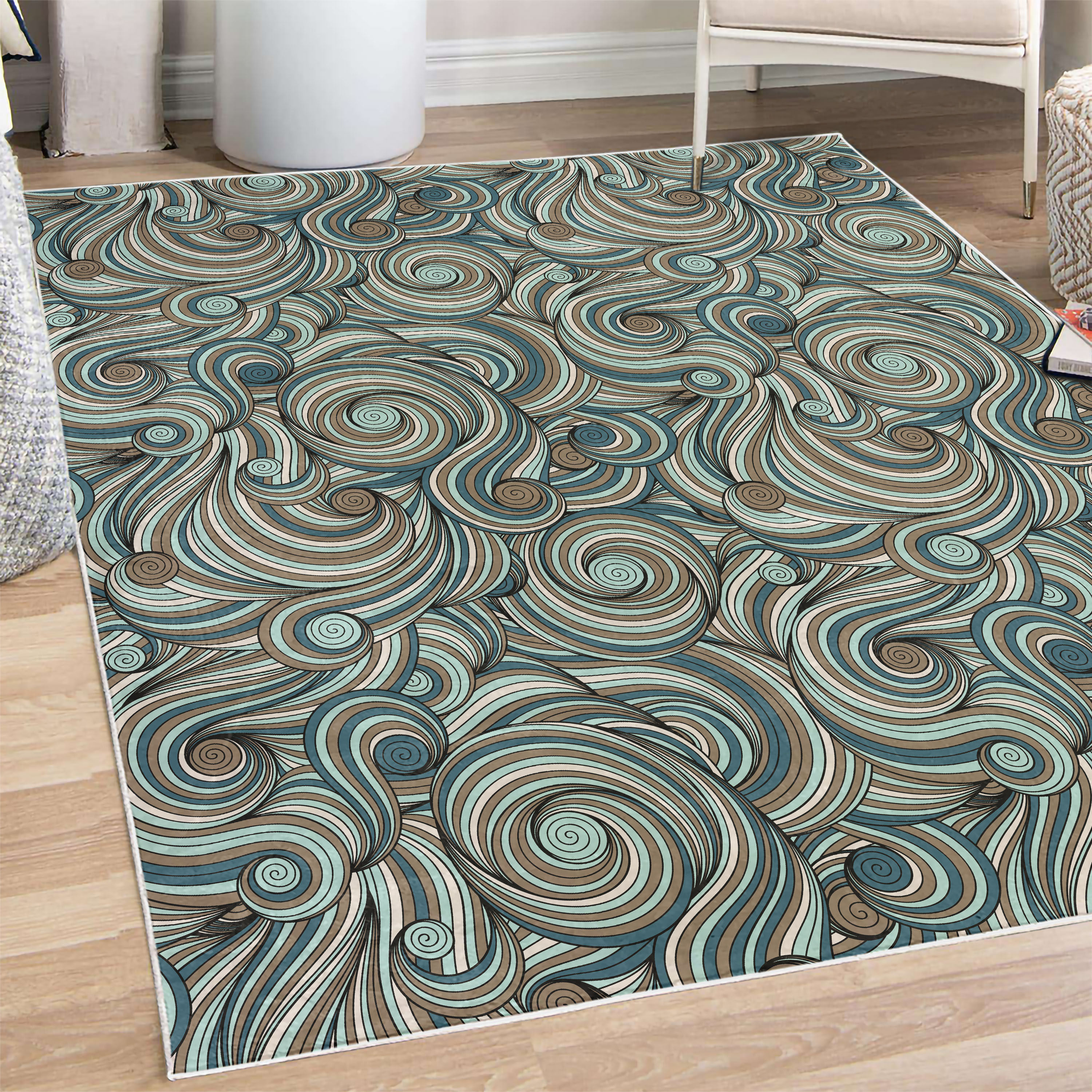 Celebration Rug East Decorative Rug, Modern Autumn Season Wavy Holiday Festival ...