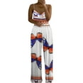 thumbnail image 1 of Mono largo para mujer VISgogo Color sólido/estampado/diseño degradado mono de pernera ancha con escote en V con tirantes de perlas VISgogo moda, 1 of 2
