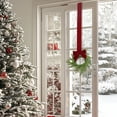 thumbnail image 5 of 11.8 Inch Mini Artificial Christmas Cabinet Wreath,Small Winter Wreath with Wine Red Ribbon Bow,Farmhouse Hanging Wreath for Kitchen Window Door,Xmas Holiday Indoor Outdoor Home Party Wall Decor, 5 of 9