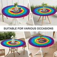 thumbnail image 7 of Colorful Rainbow Tie Dye Spiral Pattern Round Fitted Tablecloth with Elastic Edge,Dining Table Cover Waterproof,Outdoor Round Tablecloth for Camping,Dining,Indoor and Outdoor, 7 of 7