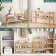 thumbnail image 7 of Smiry Shoe Rack 2 Tier, Stackable Bamboo Shoe Organizer, Shoe Storage for Closet, Entryway and Bedroom, Natural, 7 of 7