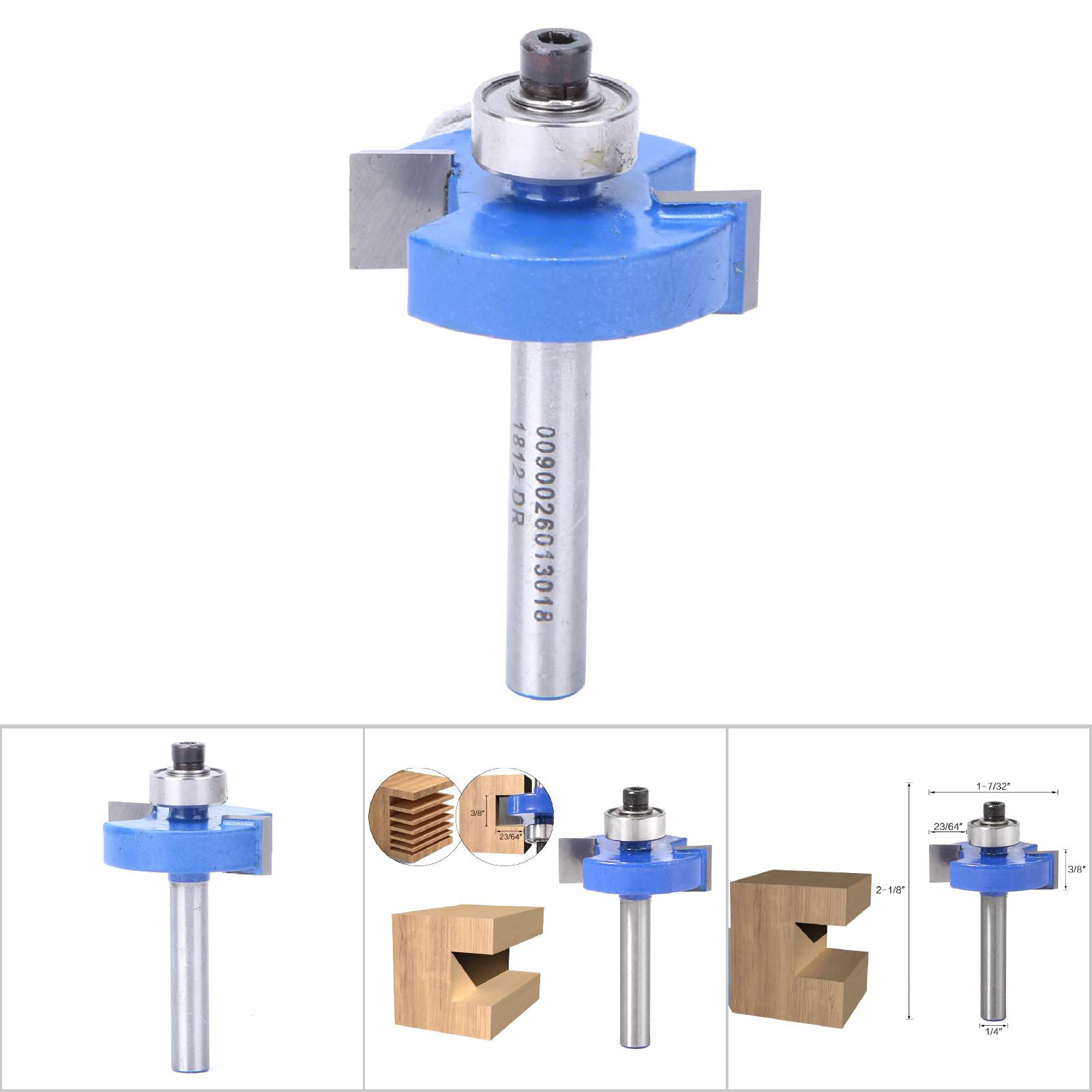 Heat Resistant Router Bit Set for Engraving Trimming Xmas Present Wide Application Practical Durable Router Bit Eight Sides 