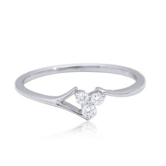 Petite Three Stone Diamond Engagement Ring 2.1 Ct Diamond 14K White Gold Over