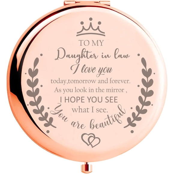 Espejo compacto para nuera de Soulpetals, oro rosa, 2.5 pulgadas