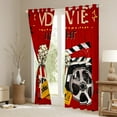 thumbnail image 3 of Manfei Retro Popcorn Cinema Blackout Curtains Set of 2 (38x54 Each),Moive Time Curtains and Drapes,Red Black Living Room Curtains For Kids,Ultra Soft Home Decor, 3 of 6