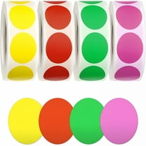 CCOCC 2000 Pieces Dot Stickers Colored Circle Round Removable Color-Code Dots Stickers Label Rolls Label Sticker for Office,Inventory Labeling 500 Pieces/Roll (Red,Pink,Yellow,Green)