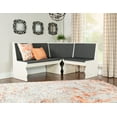 thumbnail image 5 of Linon Weston 3-Piece Farmhouse Indoor Corner Dining Nook with 5-Piece Cushion Set, White/Charcoal, 5 of 28