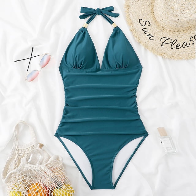 Traje de baño de una pieza Traje de baño sin espalda conservador sin espalda Talla XL