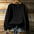 thumbnail image 4 of Tqcoqu Women's Solid Corduroy Crew Neck Sweatshirt, Long Sleeve Oversized Loose Fall Winter Casual Commuter Pullover Top, 4 of 8