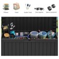 thumbnail image 5 of 72 Gallon Outdoor Storage Box w/Wheels, Resin Indoor & Outdoor Patio Storage Box for Throw Pillows, Athletic Gear, Yard Implements (Black), 5 of 8