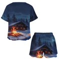 thumbnail image 3 of Christmas Snowmen Pajama Set for Women 2 Piece Sleepwear Loungewear Short Sleeve, 3 of 7
