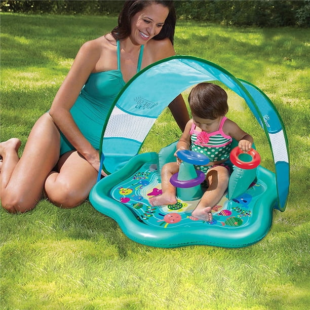 Flotadores de piscina para bebés, natación libre, superflotador, de 6 a 24 meses de edad, varios colores/estilos, toldos y asientos ajustables, salpicaduras y...