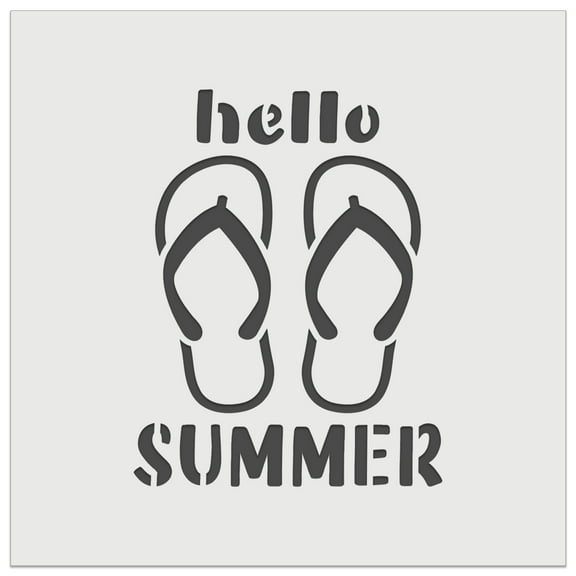 Hello Summer Flip Flops DIY Cookie Wall Craft Stencil - 5.5 Inch
