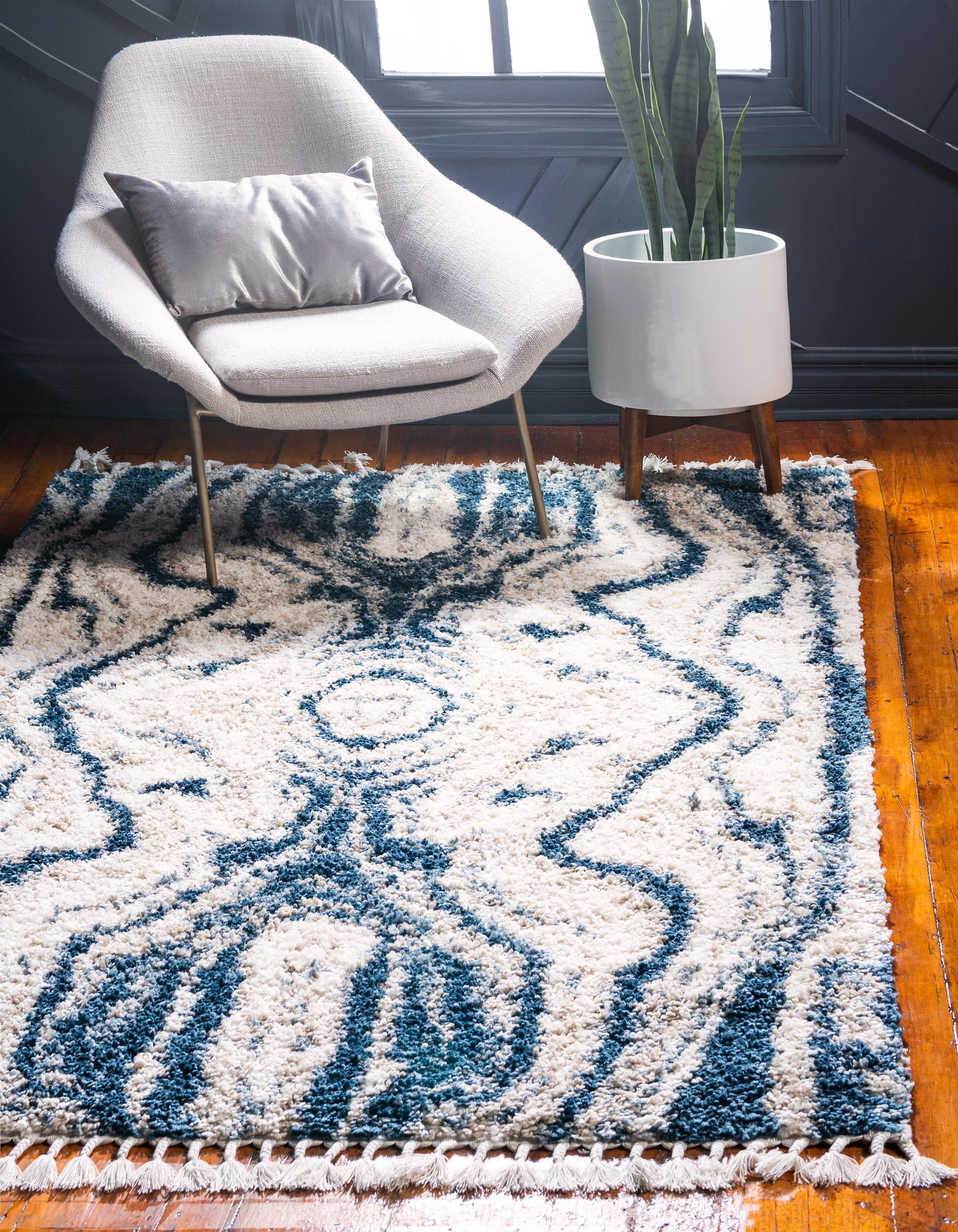 Unique Loom Valley Hygge Shag Modern Abstract Area Rug or Runner