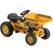 Kalee Kids Pedal Tractor with Dump Bucket Pedal Riding Toy Yellow