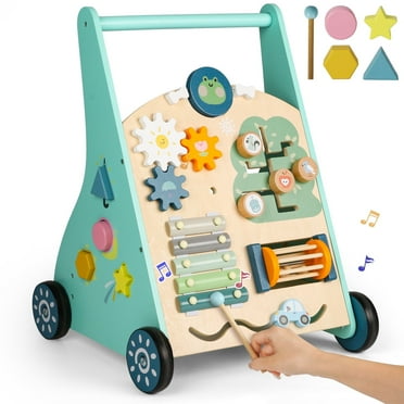 Freecat Wooden Baby Push Walker with Wheels, Baby Walking Toys for 12 18 24  Months with Activity Center Toys, Push Toys for Baby Boys and Baby Girls Learning to Walk.
