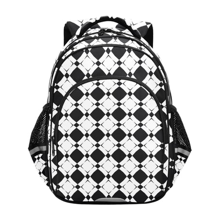 ALAZA Black and White Checkered School Backpack Elementary Bag Bookbag Travel Rucksack