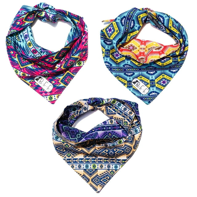 Set de 3 Bandanas para Perros BFF Azteca Talla Mediana