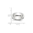 thumbnail image 3 of Solid 10k White Gold 6mm Half Round Wedding Band Size 12, 3 of 3